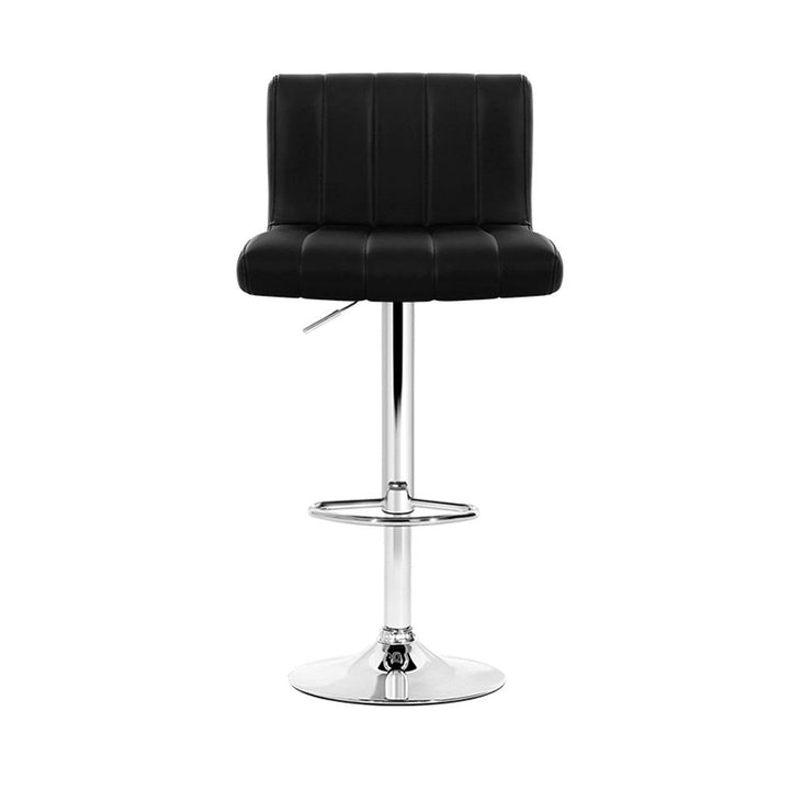Bar Stools - Lana Leather Bar Stool Swivel (Set Of 2) Black