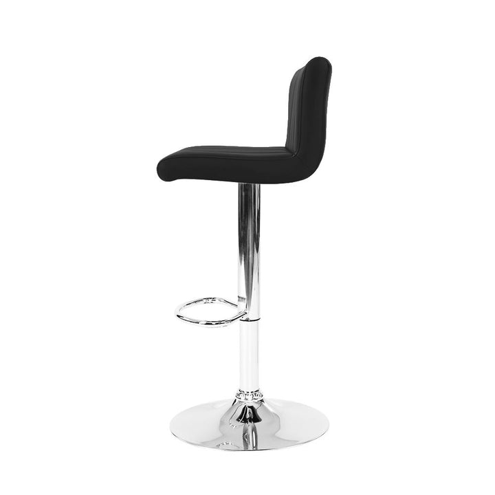 Bar Stools - Lana Leather Bar Stool Swivel (Set Of 2) Black