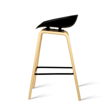 Load image into Gallery viewer, Bar Stools - Lexi Set Of 2 Wooden Backless Kitchen Bar Stool Black 67cm