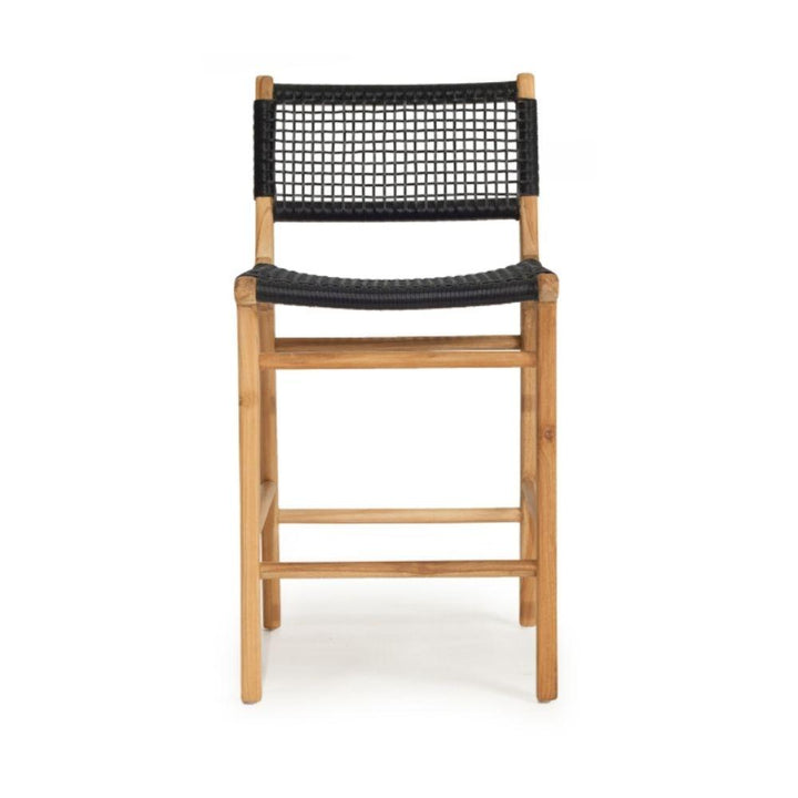 Bar Stools - Mahlia Kitchen Stool Wooden Cord Black 65cm