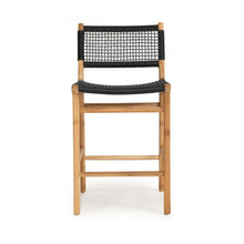 Load image into Gallery viewer, Bar Stools - Mahlia Kitchen Stool Wooden Cord Black 65cm