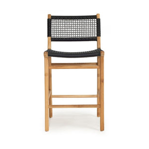 Bar Stools - Mahlia Kitchen Stool Wooden Cord Black 65cm