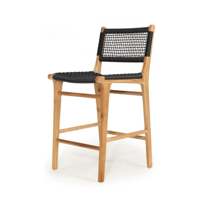 Bar Stools - Mahlia Kitchen Stool Wooden Cord Black 65cm