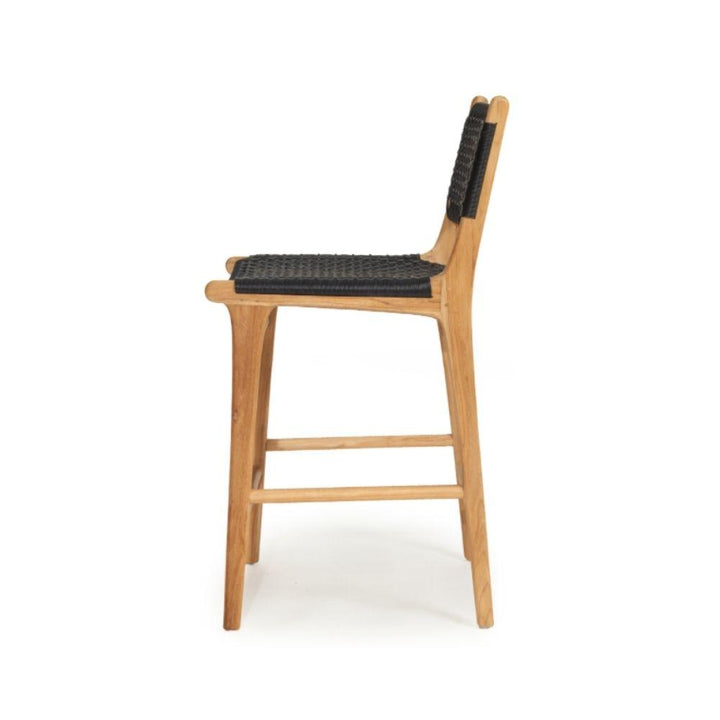 Bar Stools - Mahlia Kitchen Stool Wooden Cord Black 65cm