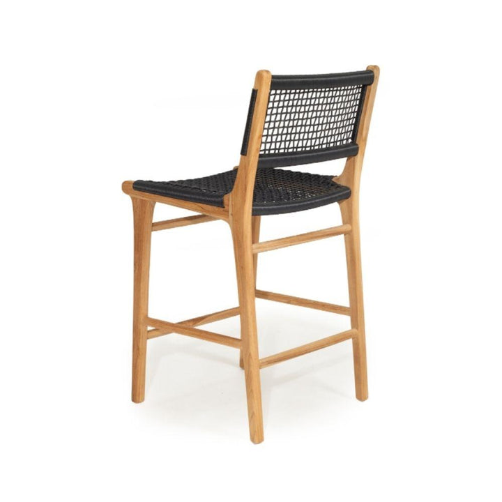Bar Stools - Mahlia Kitchen Stool Wooden Cord Black 65cm