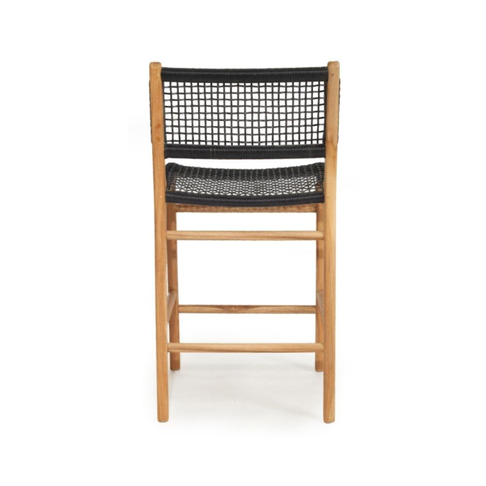 Bar Stools - Mahlia Kitchen Stool Wooden Cord Black 65cm
