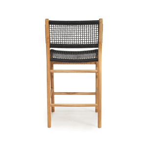 Bar Stools - Mahlia Kitchen Stool Wooden Cord Black 65cm