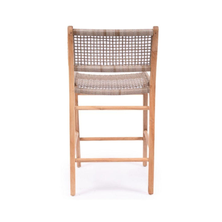 Bar Stools - Mahlia Kitchen Stool Wooden Cord Washed Grey 65cm