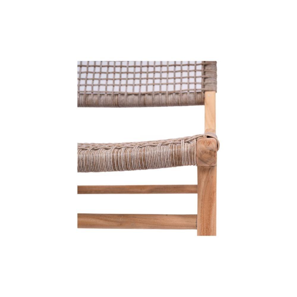 Bar Stools - Mahlia Kitchen Stool Wooden Cord Washed Grey 65cm