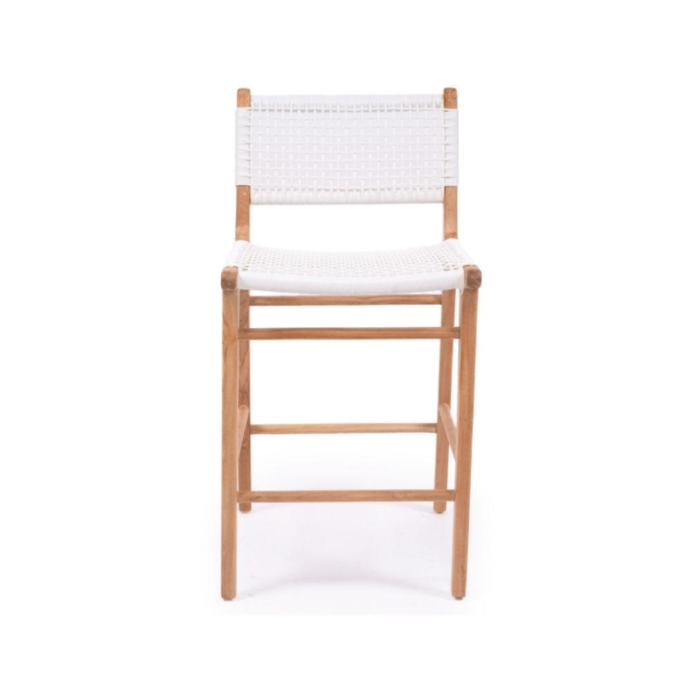 Bar Stools - Mahlia Kitchen Stool Wooden Cord White 65cm