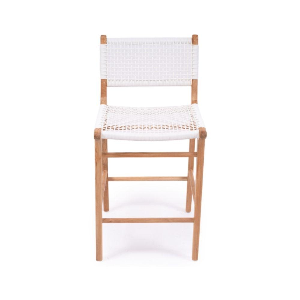 Bar Stools - Mahlia Kitchen Stool Wooden Cord White 65cm
