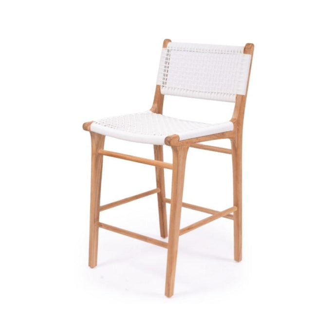 Bar Stools - Mahlia Kitchen Stool Wooden Cord White 65cm