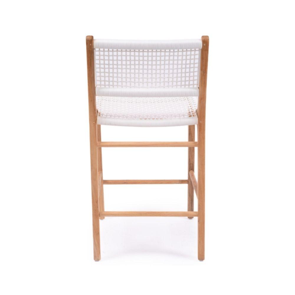 Bar Stools - Mahlia Kitchen Stool Wooden Cord White 65cm