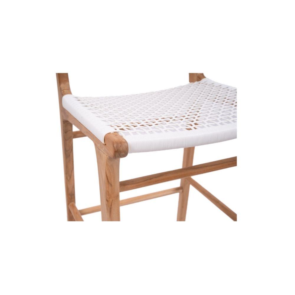 Bar Stools - Mahlia Kitchen Stool Wooden Cord White 65cm