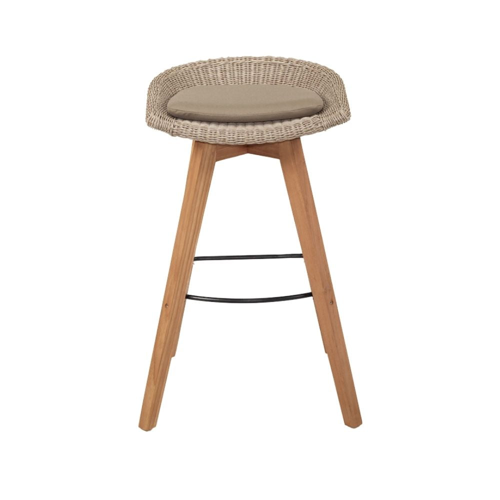 Bar Stools - Mahlia Outdoor Bar Stool Backless (Set Of 2) Mushroom 66cm