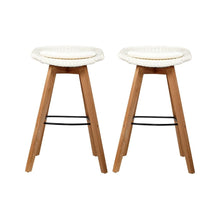Load image into Gallery viewer, Bar Stools - Mahlia Outdoor Bar Stool Backless (Set Of 2) White 66cm