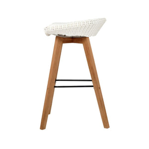 Bar Stools - Mahlia Outdoor Bar Stool Backless (Set Of 2) White 76cm