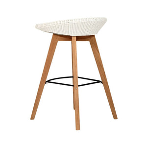 Bar Stools - Mahlia Outdoor Bar Stool Backless (Set Of 2) White 76cm