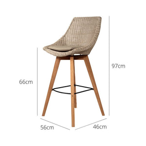 Bar Stools - Mahlia Outdoor Bar Stool (Set Of 2) Mushroom 66cm