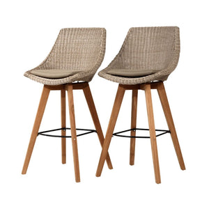 Bar Stools - Mahlia Outdoor Bar Stool (Set Of 2) Mushroom 66cm