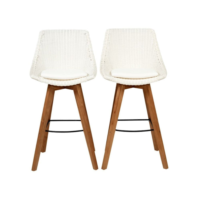 Bar Stools - Mahlia Outdoor Bar Stool (Set Of 2) White 66cm