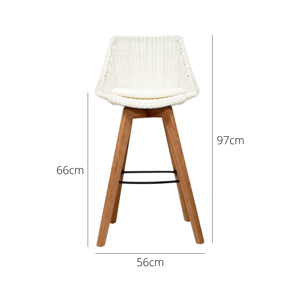 Bar Stools - Mahlia Outdoor Bar Stool (Set Of 2) White 66cm