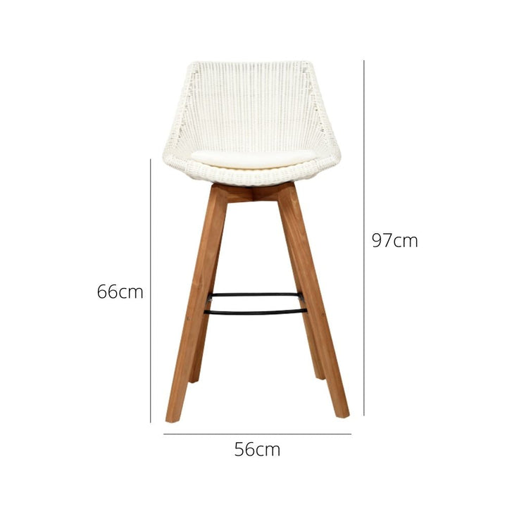 Bar Stools - Mahlia Outdoor Bar Stool (Set Of 2) White 66cm