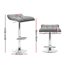 Load image into Gallery viewer, Bar Stools - Mia Fabric Bar Stool Backless (Set Of 2) Grey