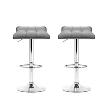 Load image into Gallery viewer, Bar Stools - Mia Set Of 2 Fabric Gas Lift Swivel Kitchen Bar Stool Grey