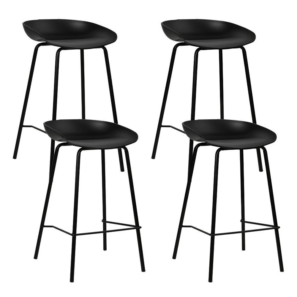 Michael Industrial Counter Stool Steel Backless Set of 4 Black 66cm