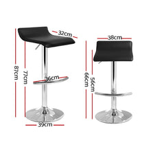 Load image into Gallery viewer, Bar Stools - Michelle Leather Bar Stool Swivel Backless (Set Of 2) Black