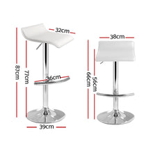Load image into Gallery viewer, Bar Stools - Michelle Leather Bar Stool Swivel Backless (Set Of 2) White