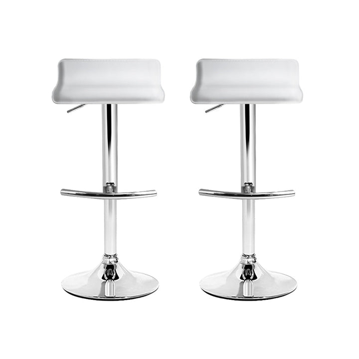 Bar Stools - Michelle Leather Bar Stool Swivel Backless (Set Of 2) White