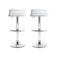 Load image into Gallery viewer, Bar Stools - Michelle Leather Bar Stool Swivel Backless (Set Of 2) White