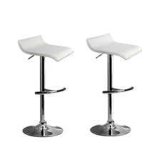Load image into Gallery viewer, Bar Stools - Michelle Leather Bar Stool Swivel Backless (Set Of 2) White