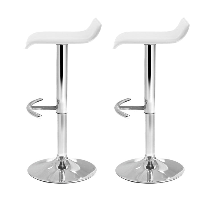 Bar Stools - Michelle Leather Bar Stool Swivel Backless (Set Of 2) White