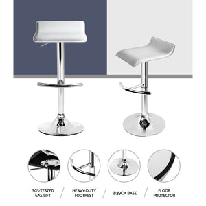 Bar Stools - Michelle Leather Bar Stool Swivel Backless (Set Of 2) White