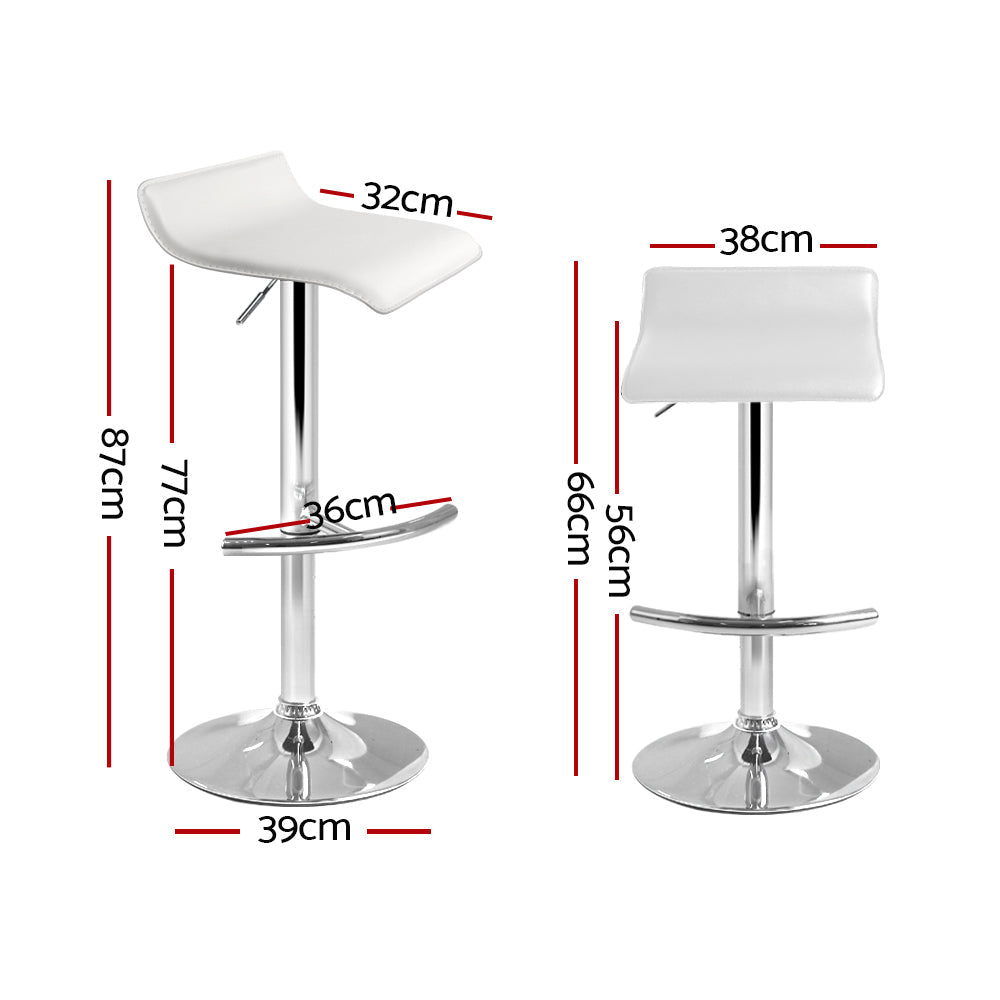 Bar Stools - Michelle Leather Bar Stool Swivel Backless (Set Of 4) White