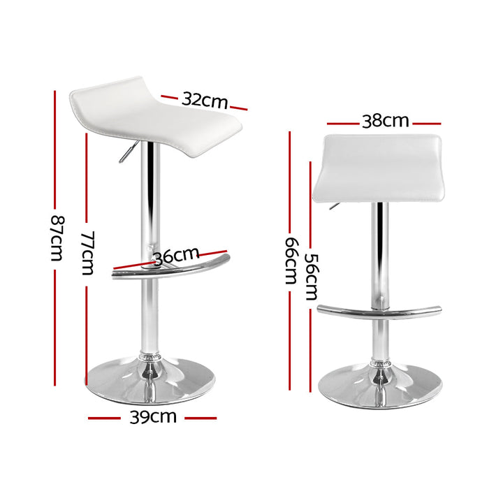 Bar Stools - Michelle Leather Bar Stool Swivel Backless (Set Of 4) White