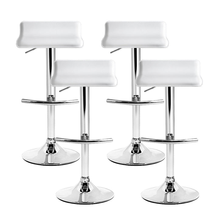 Bar Stools - Michelle Leather Bar Stool Swivel Backless (Set Of 4) White