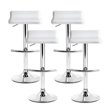 Load image into Gallery viewer, Bar Stools - Michelle Leather Bar Stool Swivel Backless (Set Of 4) White