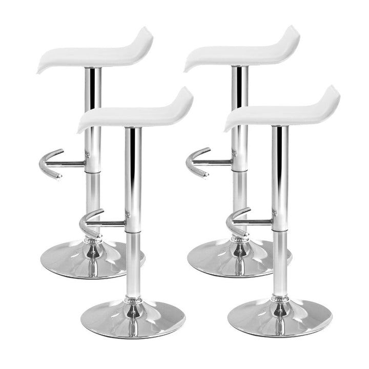 Bar Stools - Michelle Leather Bar Stool Swivel Backless (Set Of 4) White