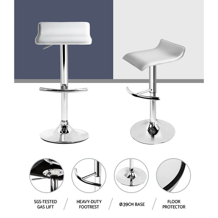 Bar Stools - Michelle Leather Bar Stool Swivel Backless (Set Of 4) White