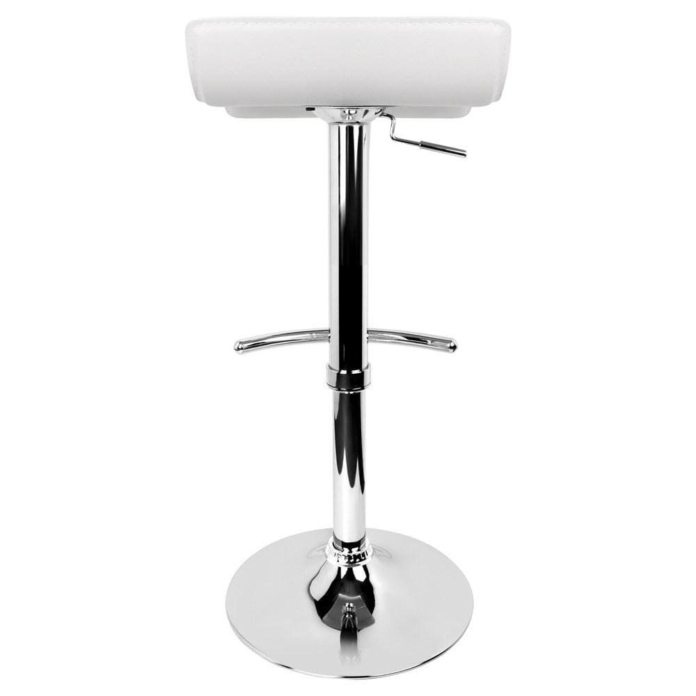 Bar Stools - Michelle Set Of 2 Leather Gas Lift Swivel Kitchen Bar Stool White