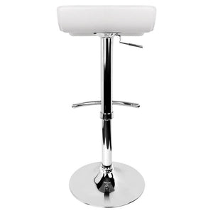 Bar Stools - Michelle Set Of 2 Leather Gas Lift Swivel Kitchen Bar Stool White