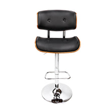 Load image into Gallery viewer, Bar Stools - Morgan Leather Bar Stool Wooden Swivel Black
