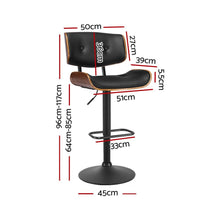 Load image into Gallery viewer, Bar Stools - Morgan Leather Bar Stool Wooden Swivel Black Frame
