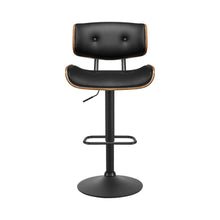 Load image into Gallery viewer, Bar Stools - Morgan Leather Bar Stool Wooden Swivel Black Frame