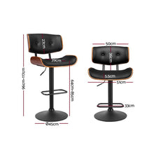Load image into Gallery viewer, Bar Stools - Morgan Leather Bar Stool Wooden Swivel (Set Of 4) Black Frame