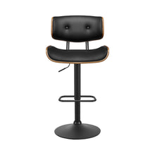 Load image into Gallery viewer, Bar Stools - Morgan Leather Bar Stool Wooden Swivel (Set Of 4) Black Frame